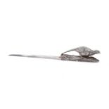 An Asprey & Co. letter opener with pheasant handle, the blade hallmarked Birmingham, 1995, the