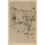 James Abbott McNeill Whistler RBA, American 1834-1903- Alderney Street, 1881; etching on wove, the