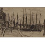 James Abbott McNeill Whistler RBA, American 1834-1903- Billingsgate, 1859; etching and drypoint on