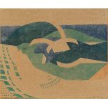 Claude Flight, British 1881-1955- Breaking Waves, c.1931; linocut in colours on laid, signed and