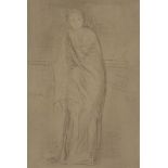 James Abbott McNeill Whistler RBA, American 1834-1903- The Model Resting (Draped Model), 1873-74;