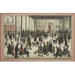 Laurence Stephen Lowry RBA RA, British 1887-1976- Punch and Judy [SP21], 1943; lithograph in colours