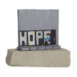 Banksy, British b.1974- Wall Sculpture (Hope), 2018; cast resin sculpture with West Bank