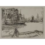 James Abbott McNeill Whistler RBA, American 1834-1903- Eagle Wharf, 1859; etching on wove, third