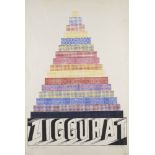 Joe Tilson RA, British b.1928- Ziggurat, 1964; screenprint in colours on wove, signed, dated and