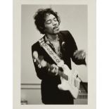 Linda McCartney, British 1941-1998- Jimi Hendrix; silver gelatin print on Agfa paper, sheet 25.4 x