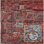 Grayson Perry CBE RA, British b.1960- Red Carpet Scarf, 2017; hand rolled silk scarf in colours,
