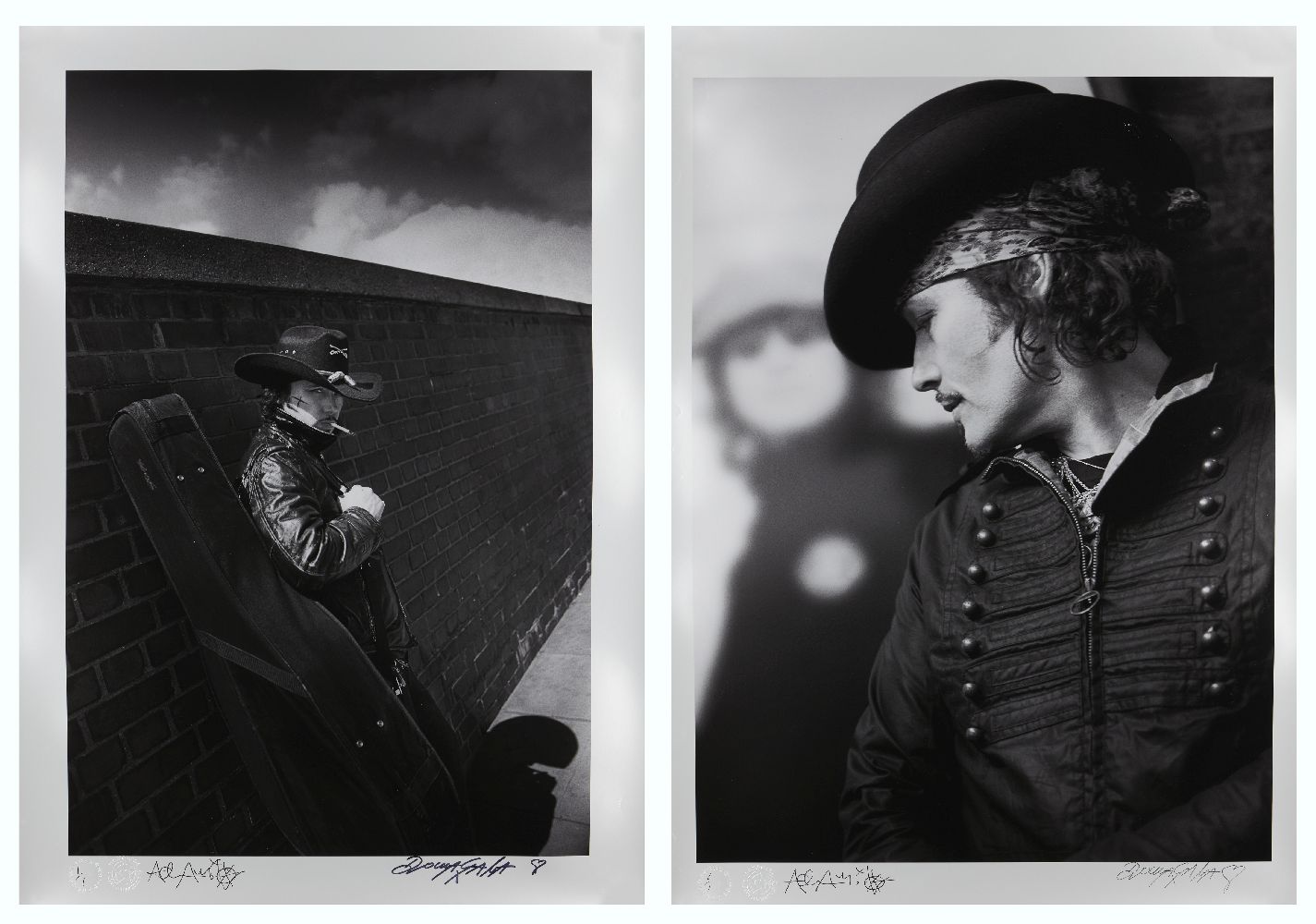 Hannah Domagala, British b.1976- Adam Ant in two poses; photographic prints on satin paper both