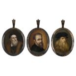 A. Corsi Lalli, Italian 1849-1937- Three portrait miniatures - Portraits of Leonardo da Vinci,