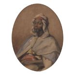 Émile Jean-Horace Vernet, French 1789-1863- Portrait of an Arab man, half-length, turned to the