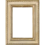 An Italian Parcel Gilded ands White Painted Bolection Frame, early-mid 20th century, with cavetto