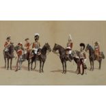 Richard Simkin, British 1840-1926- The uniform of the Life Guards of the Household Cavalry from 1660