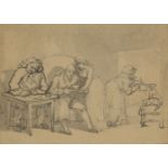 Thomas Rowlandson, British 1756-1827- The Will Maker; pencil, pen and black ink and grey wash on