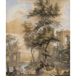 Isaac de Moucheron, Dutch 1667-1744- Neo-Classical architectural capriccios - a pair; each pencil,