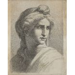 Anthony Cardon, Flemish 1772-1813- Head of a woman from The Death of Anaias, after Raphael;