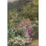 Mildred Anne Butler, RA, RWS, Irish 1858-1941- View of a garden; and View of a pond across the lake;