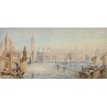 Myles Birket Foster, RWS, British 1825-1899- Two Venetian Canal Scenes: St Mark's and the Doge's