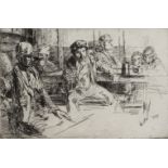 James Abbott McNeill Whistler, American 1834-1903- Longshoremen; etching, Kennedy's only state,