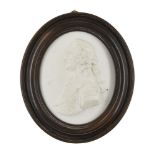 British School, a biscuit porcelain portrait relief of George II, possibly by Wedgwood, unsigned,