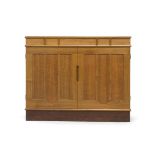Alan Peters (1933-2009), a Devon Walnut and Rosewood Cabinet, 1989, the two panelled doors with