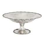 A George V silver tazza dish, Birmingham, 1928, William Hutton and Sons, of shaped circular form