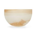 Charles Bray, 1922-2012, a glass bowl, 1988, with sand-blasted exterior, polished interior, 18.5cm