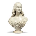 Sir John Robert Steell, Scottish, 1804-1892, a marble bust of a young woman, dated 1856, signed to