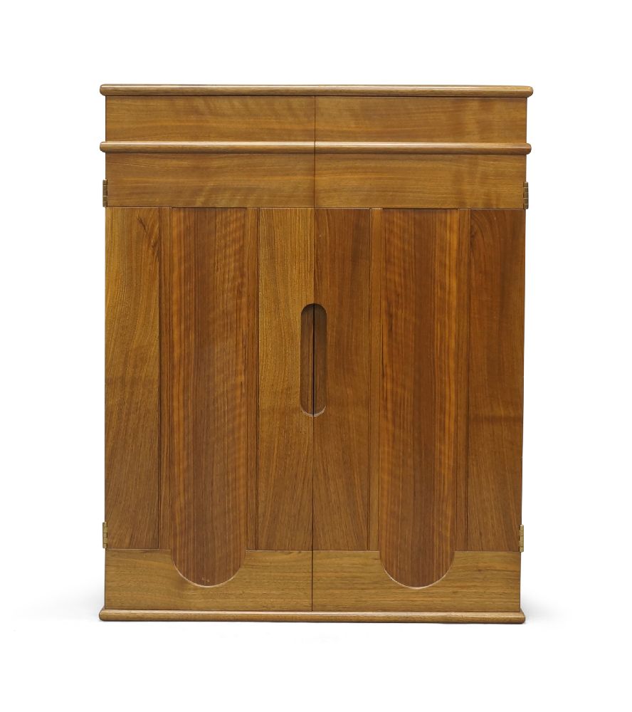 Alan Peters (1933-2009), a Devon walnut safe cabinet, 1994, two hinged panelled doors with