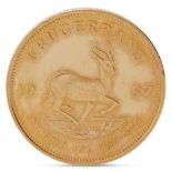 A South African Krugerrand 1oz fine gold coin, 1987, approx. 34.06gPlease refer to department for