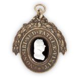 William Tassie, Scottish, 1777-1860, a Pitt Club members badge, with central white paste portrait of