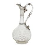 A Victorian silver mounted cut glass claret jug, Birmingham, 1870, Thomas Prime & Son, the