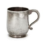 A George I Britannia standard silver mug, London, 1716, maker's mark rubbed, of slightly tapering