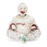 A German porcelain large nodding pagoda figure, late 19th century, blue X and dot mark, incised X,