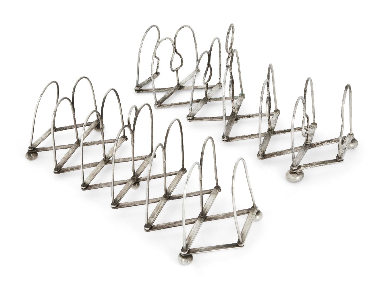 A George III R.C. & Co. patent extendable toast rack, by Roberts Cadman & Co., the extendable silver