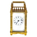 An American gilt-brass carriage timepiece, by Boston Clock Co., early 20th century, the case