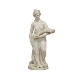 An Italian marble personification of Summer, late 19th century, modelled as a robed lady holding a