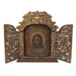 A Russian icon of the Holy Mandylion or The Vernicle, late 19th century, the Mandylion with the Holy