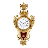 A large French gilt-bronze cartel clock, late 19th century, the case surmounted by a twin-handled