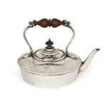 An Edwardian silver tea kettle, London, 1903, Horace Woodward & Co., of circular form with lion