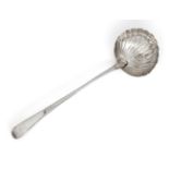 A George III Irish silver ladle, Dublin, 1779, John Bolland, the fluted circular bowl to stem with