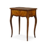 A French Louis XV style walnut side table, stamped chevrier pomel & co, circa 1947, with central