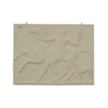 A large Victorian plaster relief of a man taming a horse, by Brucciani, London, late 19th century,