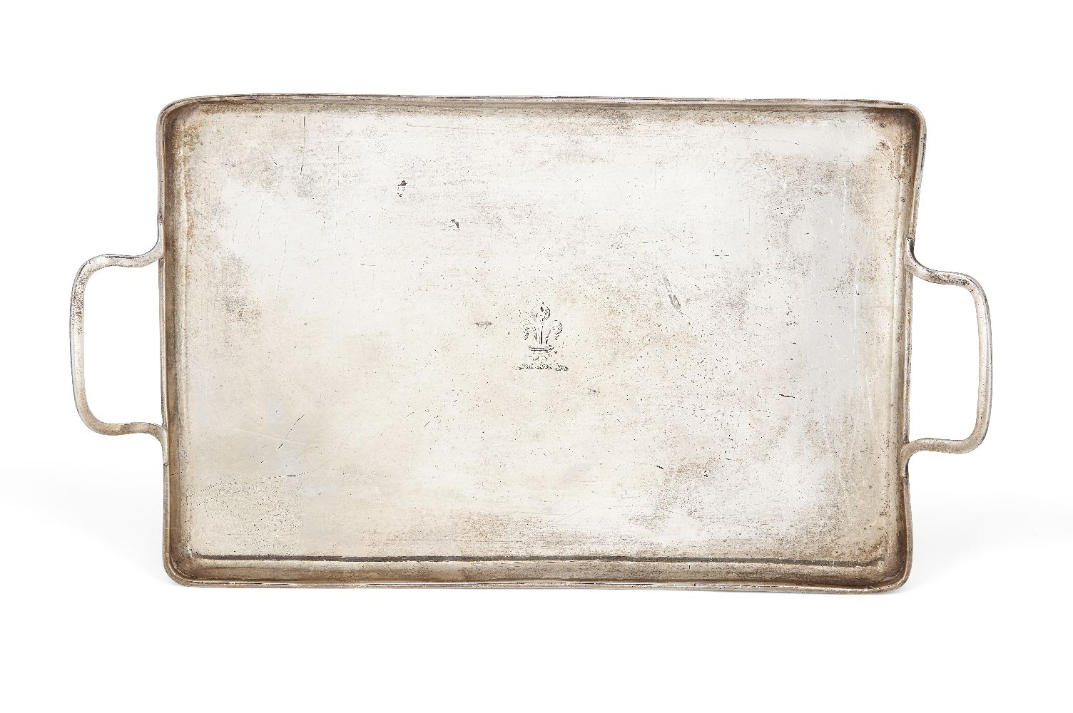 A small George III silver tray, London 1791, maker's mark rubbed, of plain, rectangular form with
