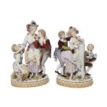 Two Meissen groups of â€˜The Approachâ€™ and â€˜The Decisive Choiceâ€™, 19th century, after the