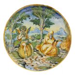 An Italian maiolica istoriato dish, third-quarter 16th century, probably Urbino, painted with