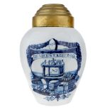 A Dutch Delft blue and white apothecary jar, 18th century, the shouldered ovoid body decorated