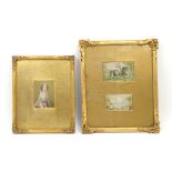 Four Victorian George Baxter prints, comprising: Queen Victoria, in a gilt frame and mount, 10 x 7.