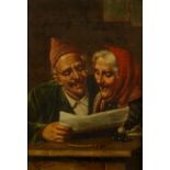 Giovanni Maresca, Italian, 19th century- A couple reading; oil on canvas, signed 'G. Maresca' (lower