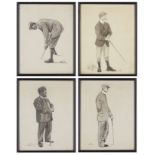 Charles Napier Ambrose, British 1876-1946- A golfer putting; brush and black ink and wash heightened