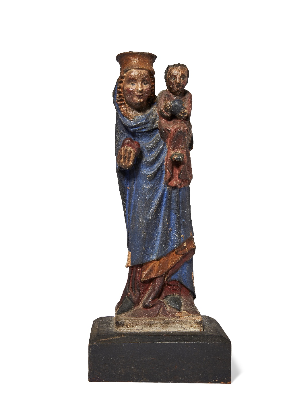 A North European polychrome wood statue of the Virgin and Child, in the Northern Renaissance